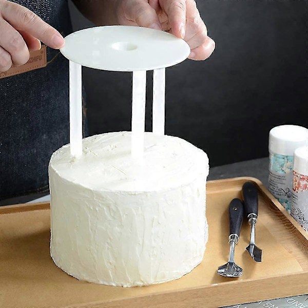 50 Stycken Vita Tårtpinnar i Plast för Konstruktion och Stapling av Våningstårtor (1 cm Diameter)