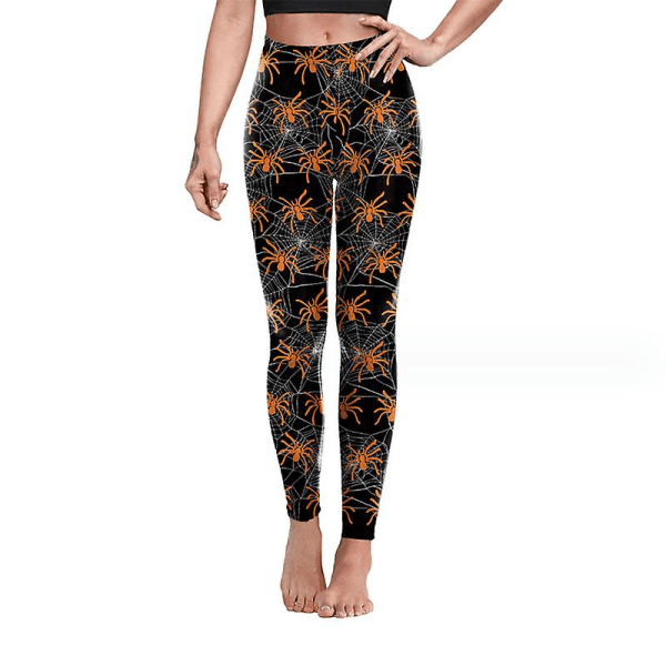 Träningsleggings för kvinnor Magkontroll Halloween yogabyxor Hög midja med printed leggings för kvinnor style 7 L