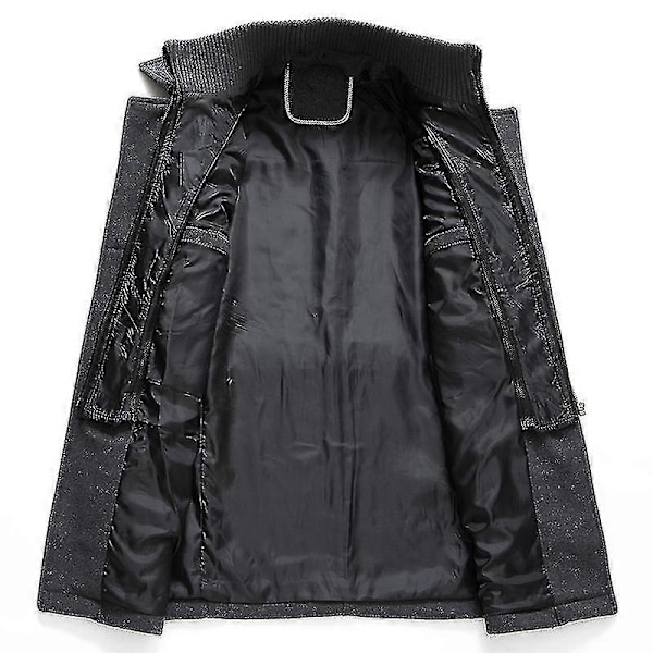 Ullfrakk med dobbel krage for menn GREY 2xl