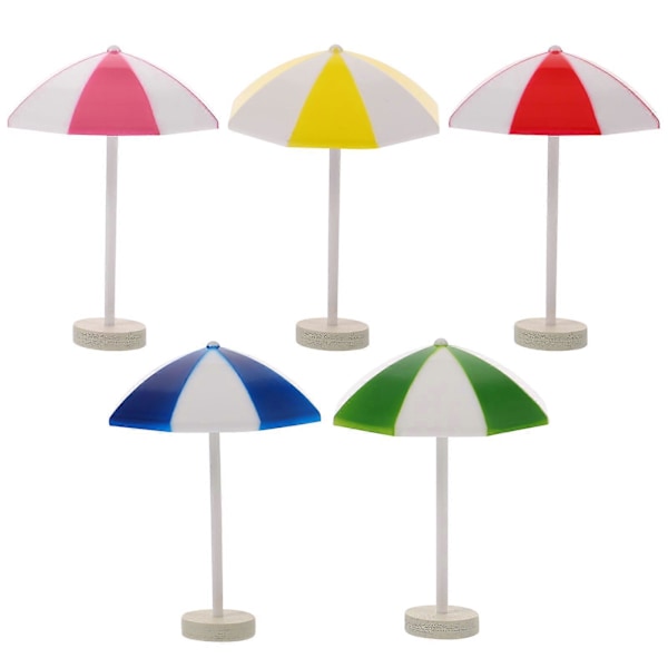 5 stk. Mikrolandskap Paraply Mini Paraply DIY Hawaiian Party Miniatyrer