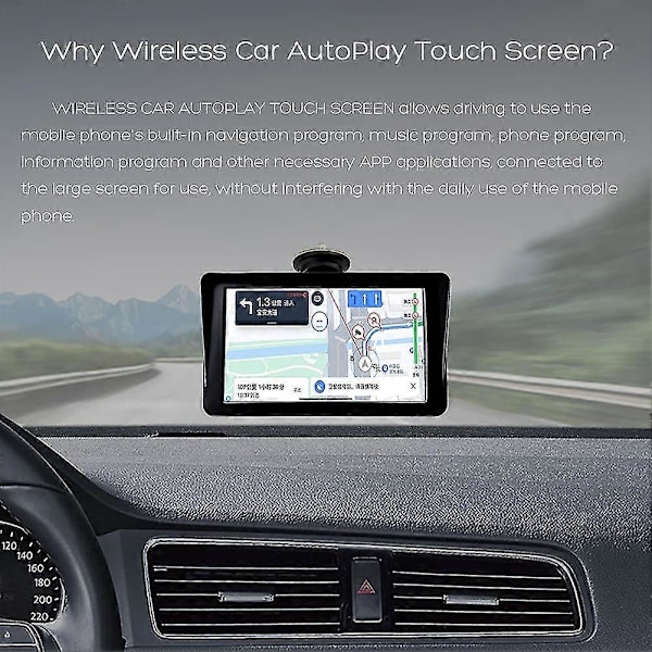 Universal 7-tums bilradio multimediaspelare trådlös Carplay Android pekskärm Bluetooth