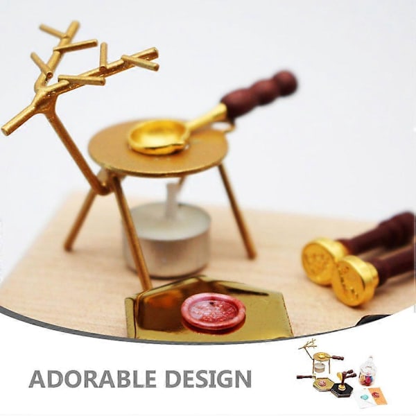 1 set med Miniatyr Simulerad Vaxsigill Modell Dockhus Mini Dekoration Mini Hus Tillbehör