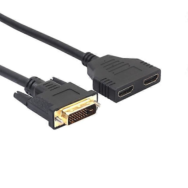 Dobbelt HDMI-kompatibel Hun til DVI 24+1 Han Adapter Kabel Bi-direktionel Konverter Ledning