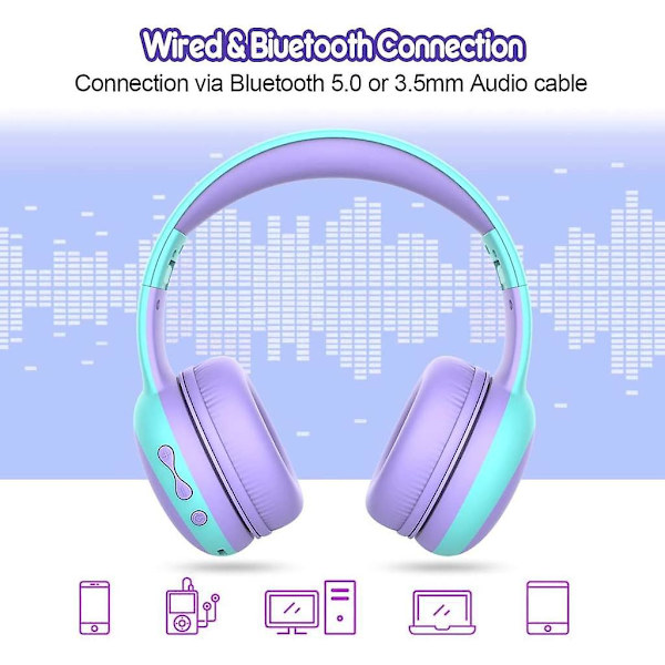 Lasten kuulokkeet Bluetooth Lasten kuulokkeet 85 dB:n äänenvoimakkuuden rajoituksella