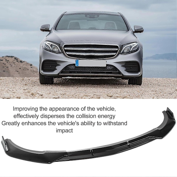 Frontkofanger Læbe Sæt Blank Sort 3 Dele Kofanger Spoiler Luft Hage Krops Splitter Sæt Erstatning for Benz EClass W213 AMG Line