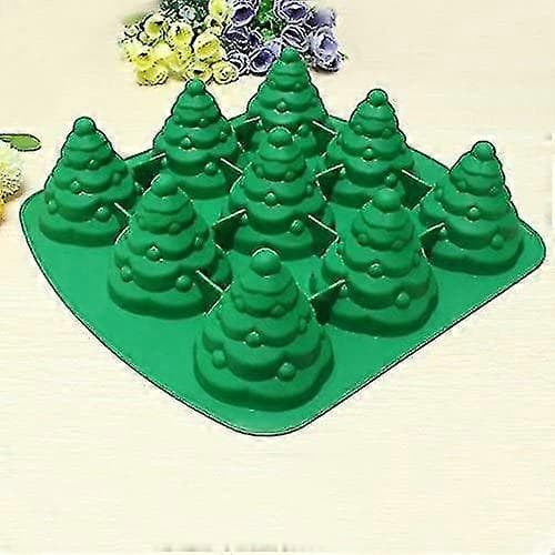 3D Juletræs Kageform Silikone Julekage Dekoration Bageform Green