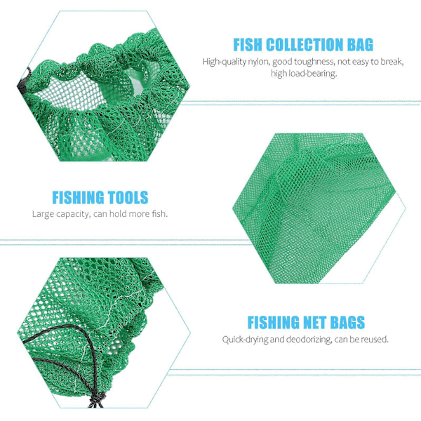 4 stk. Fiskenet Mesh Poser Fang Fisk Mesh Pose Udendørs Fiskeredskaber Fiskegrej