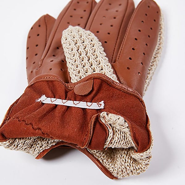 Evago pekskärmshandskar i äkta läder för män Halkfria motorcykel handskar i getskinn COFFEE M