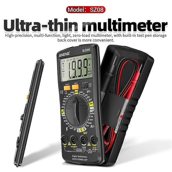 Aneng Sz08 Digitalt Multimeter Ultra-tynn Lagring Profesjonelt Multimetro Auto Voltmeter Ac Dc Resis