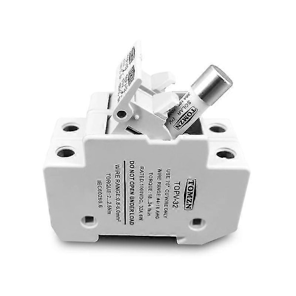 Tomzn 2p Parallel DC Sikringsholder 10x38mm Høj Spænding Solar PV Sikringsholder 1000v Topv-32 Til Solar