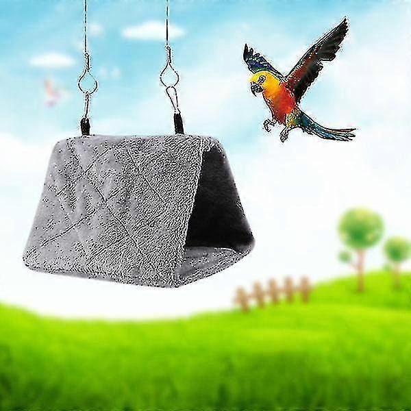 2kpl Pehmeä Pehmo Riippumatto Ripustettava Häkkiteltta Linnuille Papukaija Talvi Lämmin Sänky Lemmikkilelu Gray S