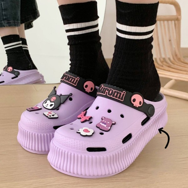 Söt Sommar Kawaii Modetoffel Y2K Platta Skor Förhöjning Sandaler Flickor Födelsedagspresent 2023 Ny pink 5