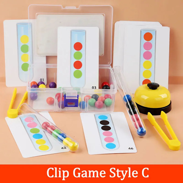 Fina Motorik Träning Montessori Leksaker Trä Provrör Klämma Pärlor Färgmatchning Sensoriska Spel Pedagogiska Leksaker För Barn style 3