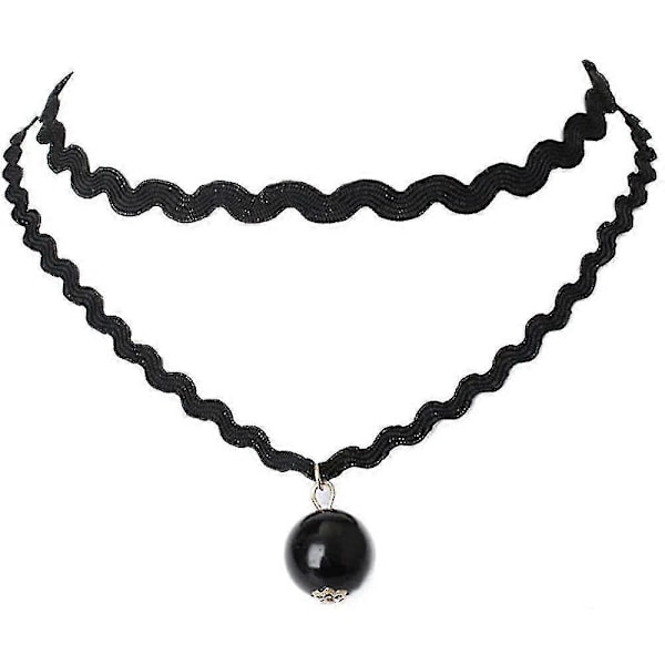 Choker Halskjede Svart 8 Stk Fløyel Chokers Svart, Svart Klassisk Gotisk Choker