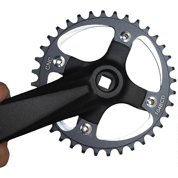 152mm Cykel Krankarm Cykel Firkantet Hul Kranksæt 32T Smal Bred Single Speed Kædering Kranksæt, Sort