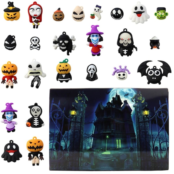 Adventskalender 2023 New Halloween Horror Night Countdown Calendar Blind Box Christmas Advent 24-delad Gift Doll Blind Box style 1