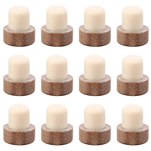 12 stk. Træ Vinflaske Propper Forseglingspropper Vinflaske Propper (Beige)