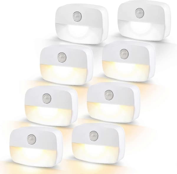 LED Natlampe med Bevægelsessensor. Otte Natlamper. Intern