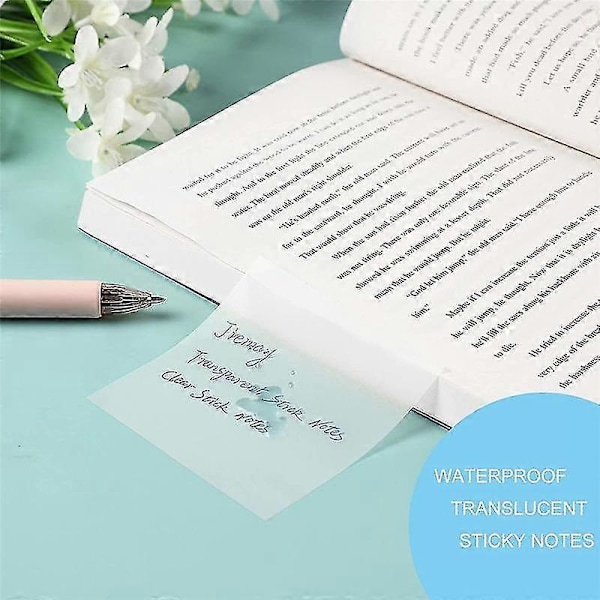 12-pack 600 ark Transparenta Sticky Notes, Klara Sticky Notes - Stick för Annotering