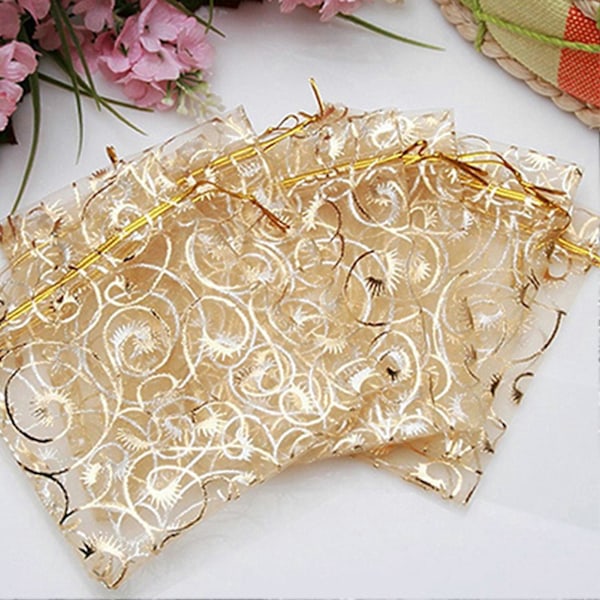 25 kpl Kiristysnyörillisiä lahjapusseja Mini Hieno Organza Korulahjapussi Häihin