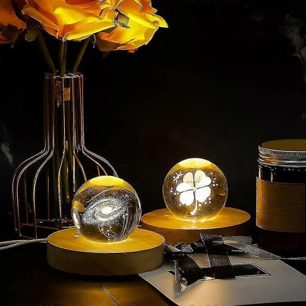 2 Stykker Træ Lys Display Base Træ LED Display Base Krystal Glas Lys Base Stand Træ LED Di