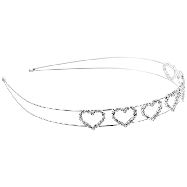 Hjerte Hårbøjle Rhinestone Dobbelt Lag Hårbøjle Valentinsdag Hårbøjle Bling Hovedbeklædning