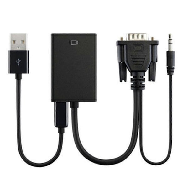 Vga Til -kompatibelt Kabel Adapter Han Til Hun Konverter Med Lydudgang 1080p Vga Adapter Til P