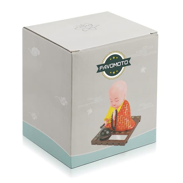 1 st Solcellsdriven Bobblehead Munk Figur Buddha Munk Staty Hem Bil Instrumentbräda Dekoration
