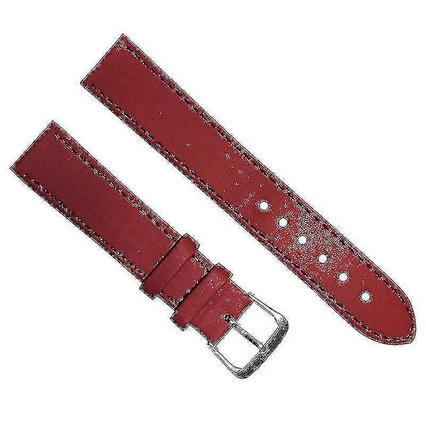 Jul Läder Klockarmband 12mm 14mm 16mm 18mm 20mm 22mm 24mm Dam Herr Klockarmband Klockbälten 10 Färger Pink 10mm