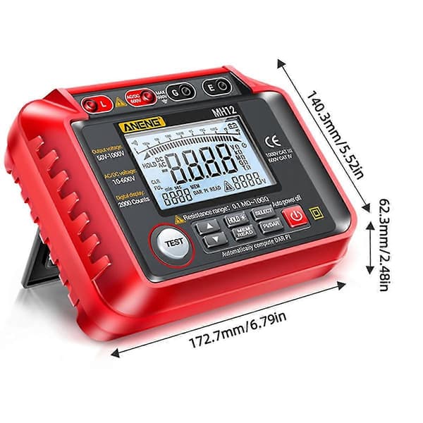 Mh12 Ance Er Digital Meter Ohm Ac Er Lcd Megohmmeter Voltmeter Værktøj