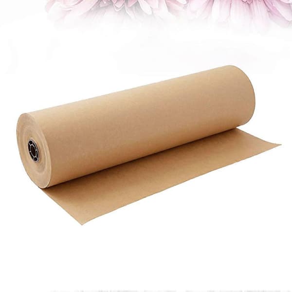 Kraftpapper Dekorativt Papper Kraftpappersrulle Konstnärligt Presentpapper Bukett Blommor Förpackningspapper