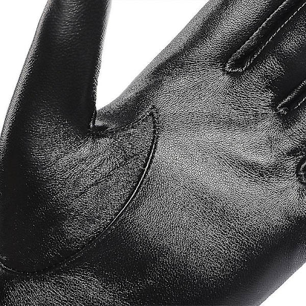Herre Vinter Læderhandsker Udendørs Ridning Vindtætte Varme Gedeskind Touch Screen Varme Handsker M
