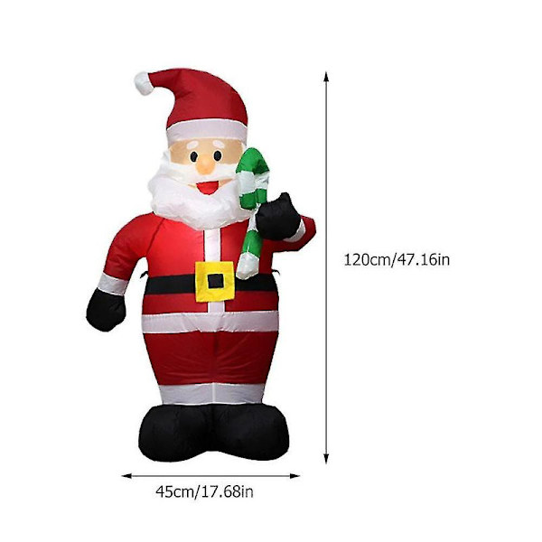 1,8/2,4 m Oppustelig Julemand LED Lys Jule Legetøj Udendørs Ornamenter Julefrokost Hjem Butik Gårdhave Have Dekoration 1.2m AU