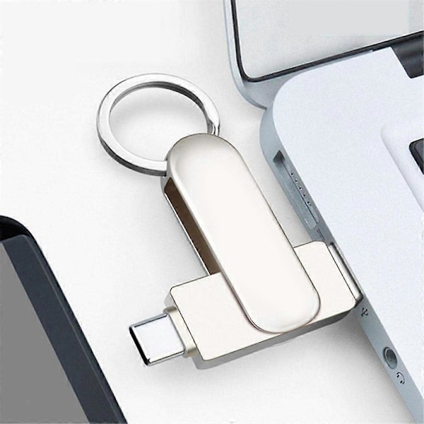 3-i-1 USB-minnepinne Type-c+-usb+usb3.0 Mini Metallminnepinne U Disk (256GB)