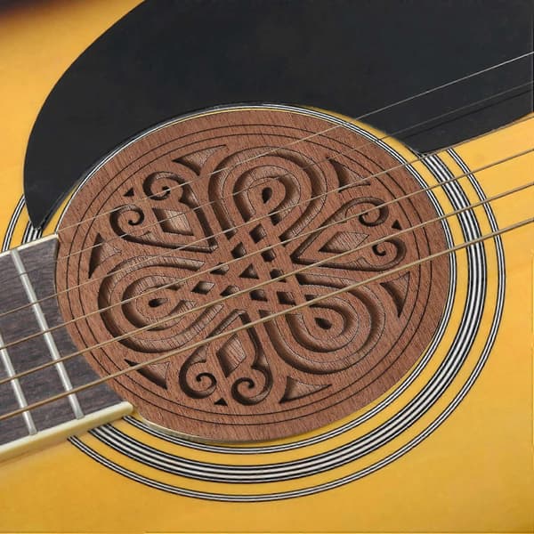 Guitar Træ Lydhul Dækplade Lydhul Cover Blok Feedback Buffer Mahogni Træ Til Eq Akustisk Folk G