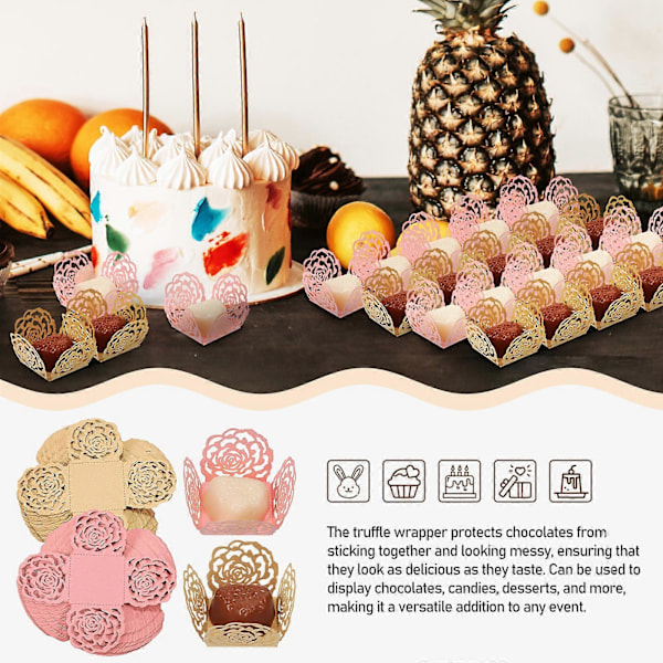 100 stk. Trøffelindpakningspapir Chokoladeindpakningspapir Papir Trøffelindpakningspapir Mini Cupcake Forme Festartikler