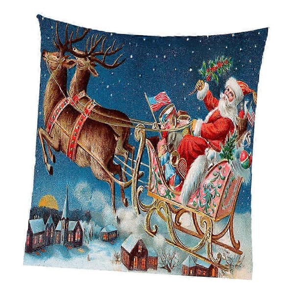 Väggbonad med jultema för rum, 3D-polyestertapeter, studentrum 04 Santa Claus