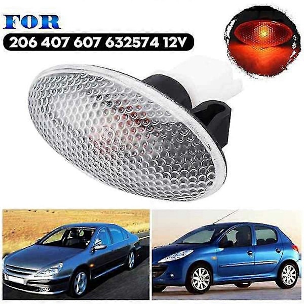 Til 206 407 607 Blinklys Sidemarkeringslys Repeater Lampe Indikator 632574