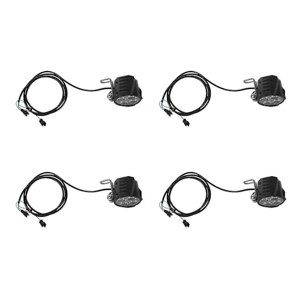 4x E-cykel LED Forlygte 12v 24v 36v 48v 60v 72v Cykellys Med Horn Vandafvisende Forlygte