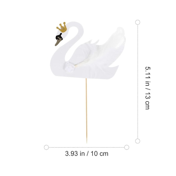 10 stk. Små Svanekake Topper Fest Bursdag Cupcake Dessert Toppers Dekorasjon
