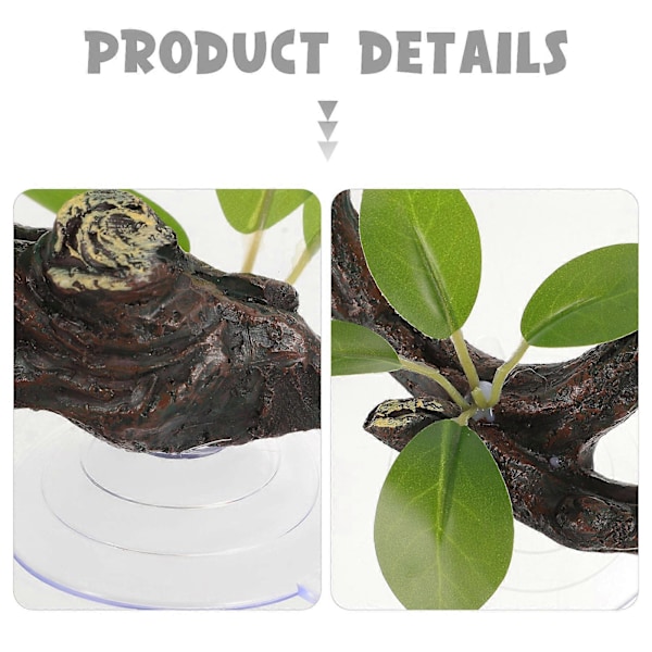 Terrarium Kunstig Gren Dekor Reptil Hvile Falsk Gren Akvarium Resin Gren Dekor med Sugekopp