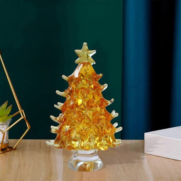 Julgransfigur i kristall, bordsdekoration, julklapp Yellow