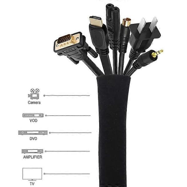 Computer Kabelstyring Sleeve Lynlås Ledning Kabel Organizer Beskyttelsescover