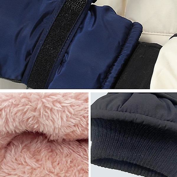 Talviset lämpimät pyöräilyhanskat ulkoiluun, söpöt lasketteluhanskat, sähkömoottoripyörähanskat, vedenpitävät, liukumattomat Light pink