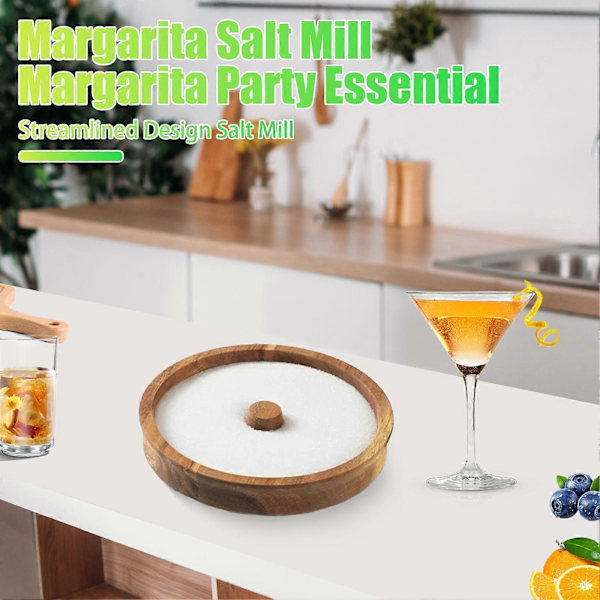 Puinen Margarita Suola Rimmeri Cocktaileille Maku Purkki Suola Dippi Cocktail Sokeri Annostelija Mehu Mauste Laatikko Pyöreä Tarjotin