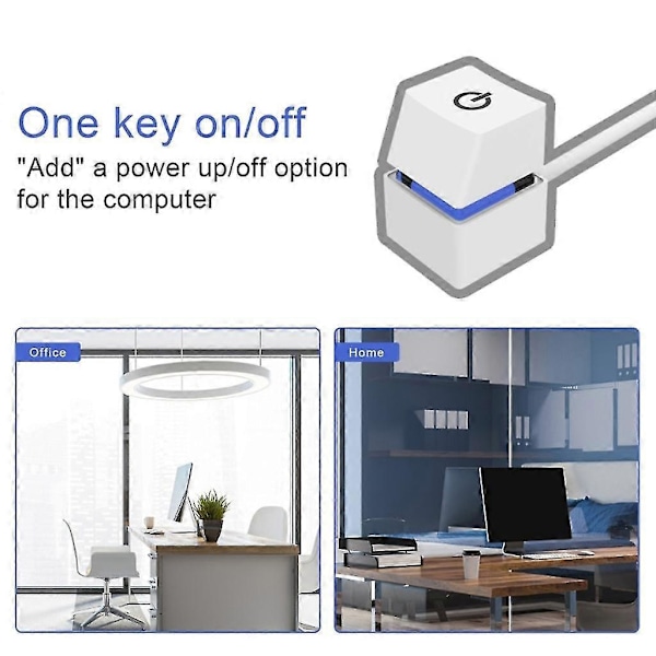 4m Ekstern PC Strømknap Desktop Computer Bundkort Tænd Sluk Strømafbryder White Colorful light