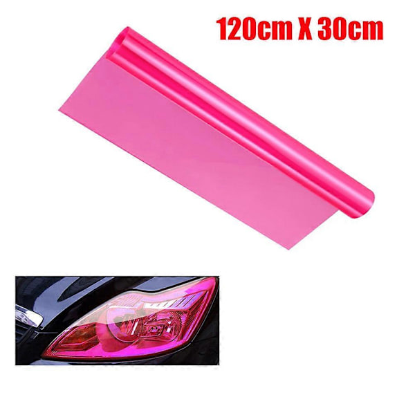 30 120CM Selvklebende Lykter Baklykter Tåkelys Tone Vinyl Film (Rosa)