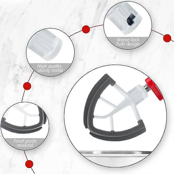 Flex-edge Visptillbehör för Kitchenaid 4.5-5 Qt Tilt-head Köksmaskin Ersättning Silikonvisp