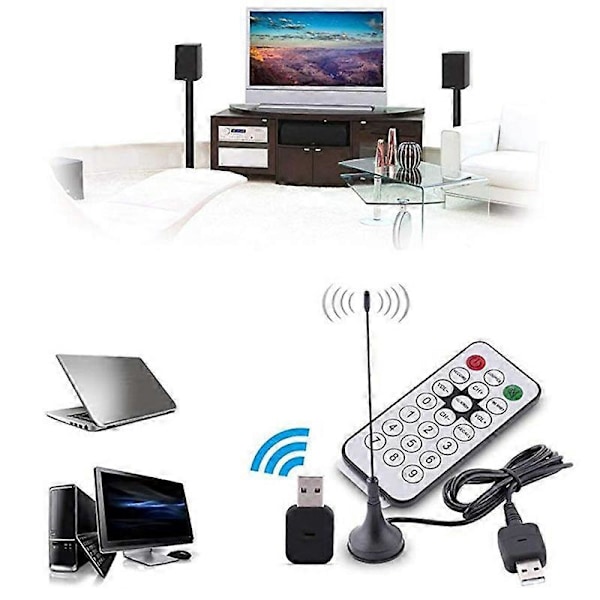 MINI USB2.0 Digital DVB-T SDR+DAB+FM Video Broadcast HDTV Tuner Modtager Stick