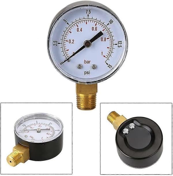 Vattentrycksmätare Pooltrycksmätare Manometer Tryckmätning Är 0~15psi Eller 0~1bar